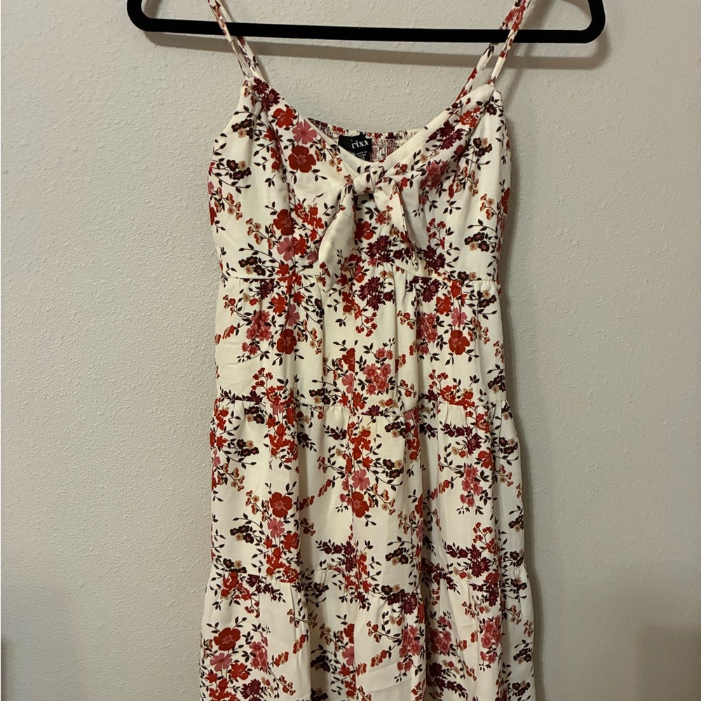 Trixxi Red and White Floral Midi Dress